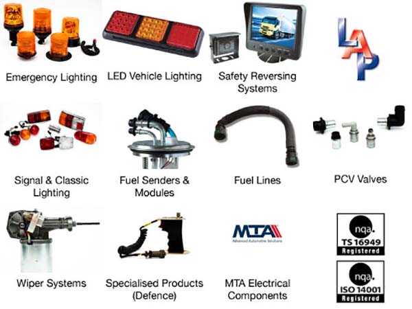 LAP Electrical’s quality assured product range covers the following product groups